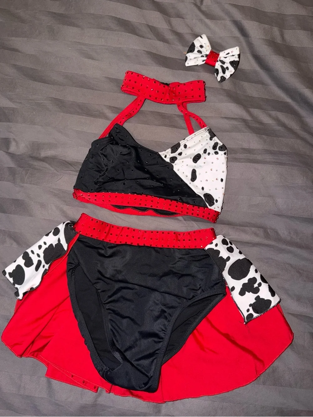Kids Red, Black & White Dalmatian Dance Costume - Brand